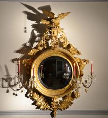 Superb Large Regency Girandole Mirror with Bold Eagle Finial - RD15138
